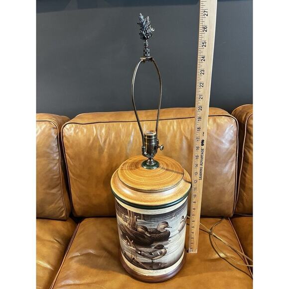 RARE Vintage Ducks Unlimited Wood Lamp Base “Just Layin Around” Robert Leslie - Picture 4 of 13